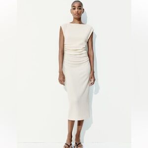 H&M Cream Midi Dress